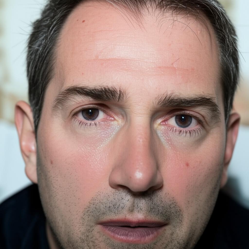 Anxious middle-aged man looking tired and worried