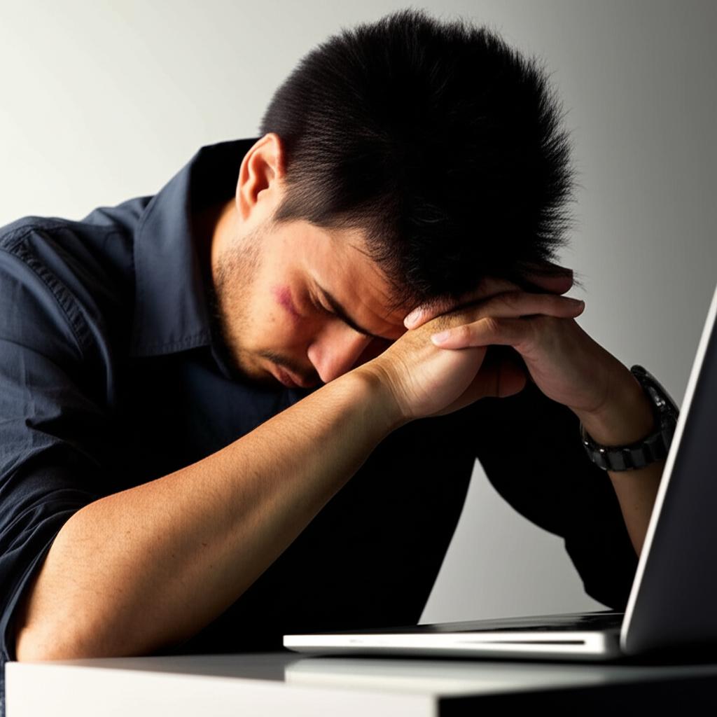 man feeling tired and stressed