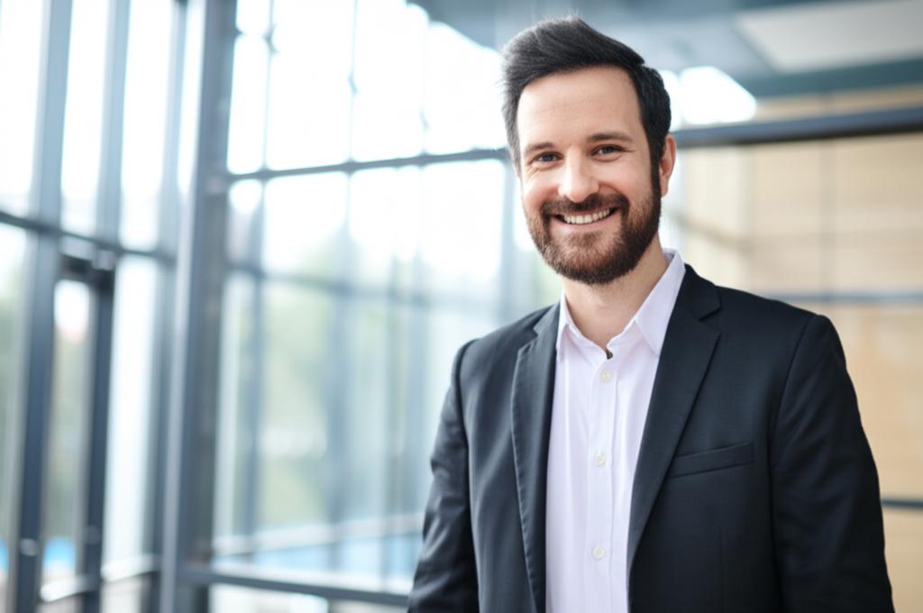 confident man smiling