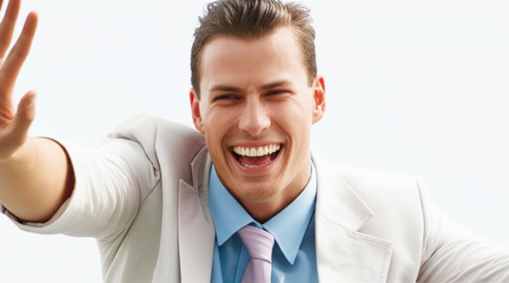 man looking energetic and happy