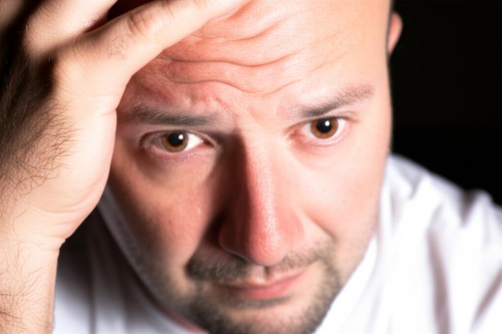 man looking tired and frustrated