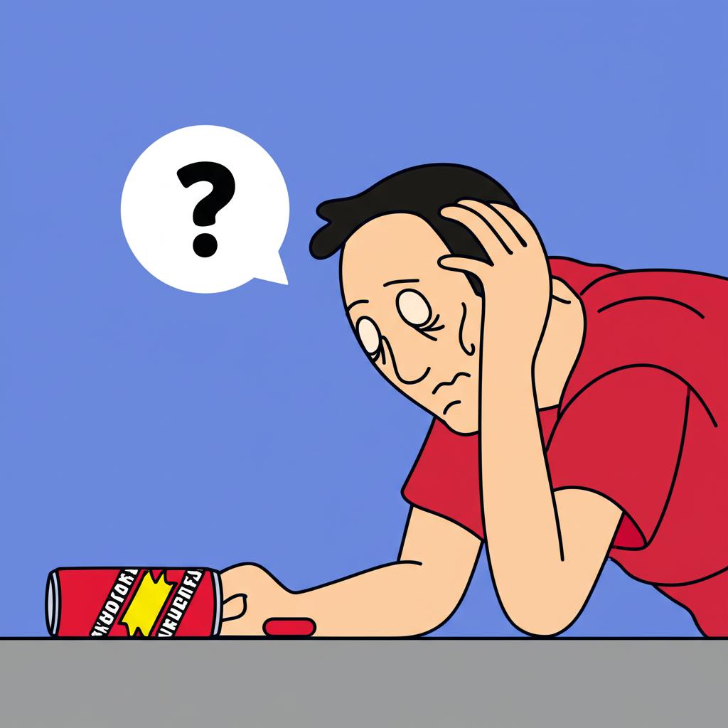 Illustration of a man feeling tired after using a temporary performance enhancer, questioning its value.