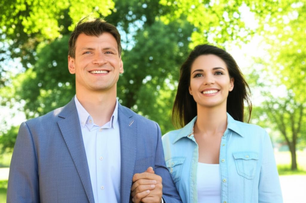 A man looking energetic and confident, enjoying time with his partner, symbolizing regained vitality.